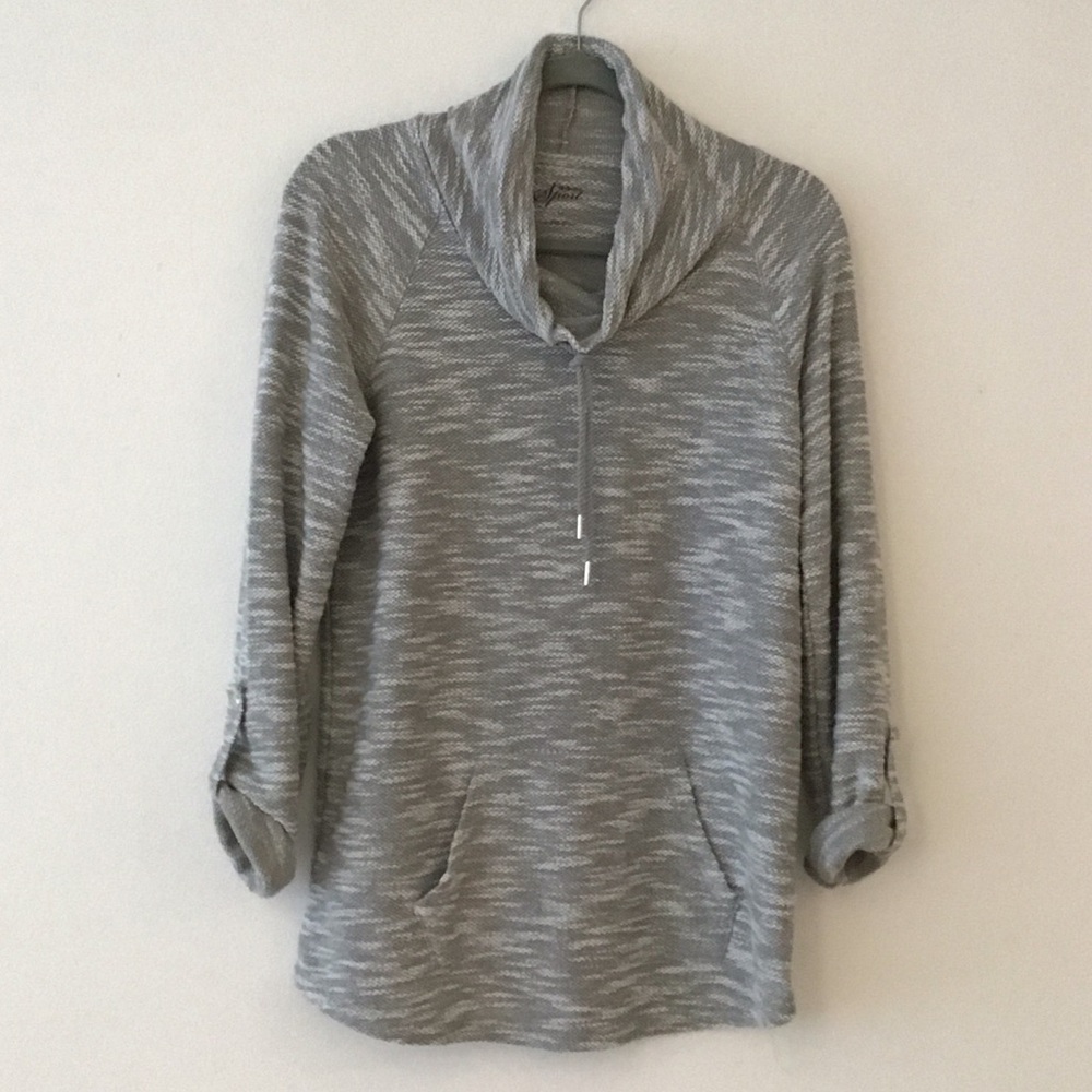 Style & Co. Sport Cowl Neck Pullover Gray Sz M